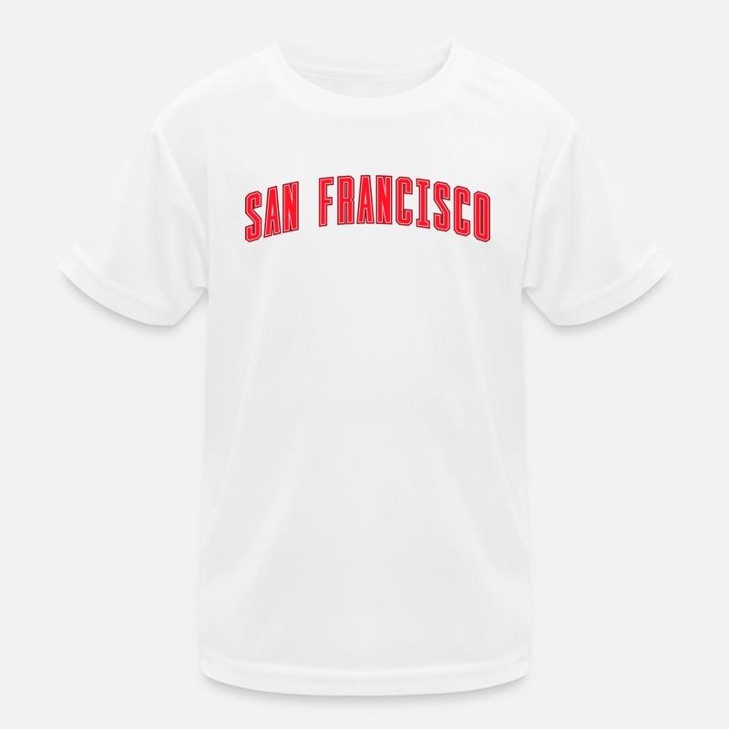 San Francisco Bogen Schriftzug Rot Kinder Funktions-T-Shirt