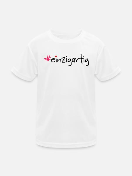#einzigartig - Kinder Funktions-T-Shirt - Weiß - Vorne