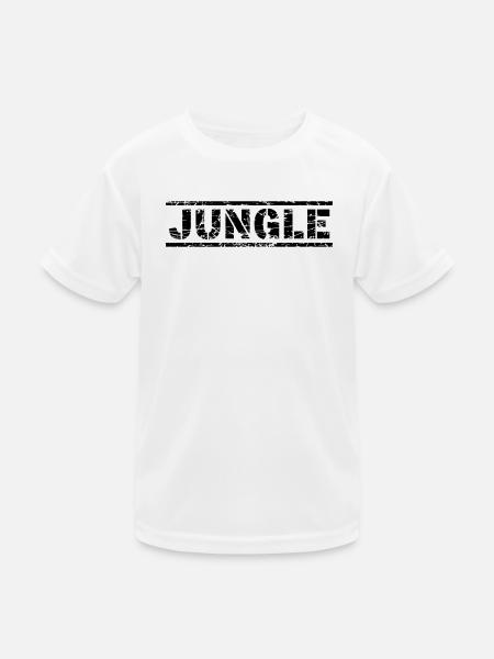 Jungle - Kinder Funktions-T-Shirt - Weiß - Vorne