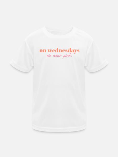 On Wednesdays We Wear Pink | Mean Girls Quote Desi - Kinder Funktions-T-Shirt - Weiß
