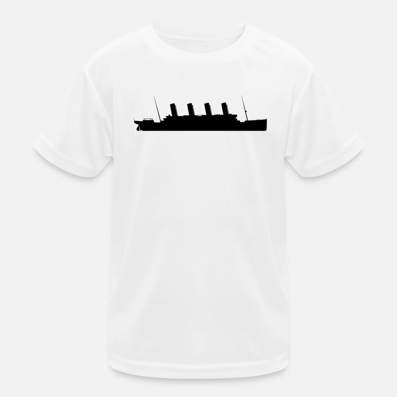 Titanic Silhouette Schiff Design Minimalistisch Kinder Funktions-T-Shirt