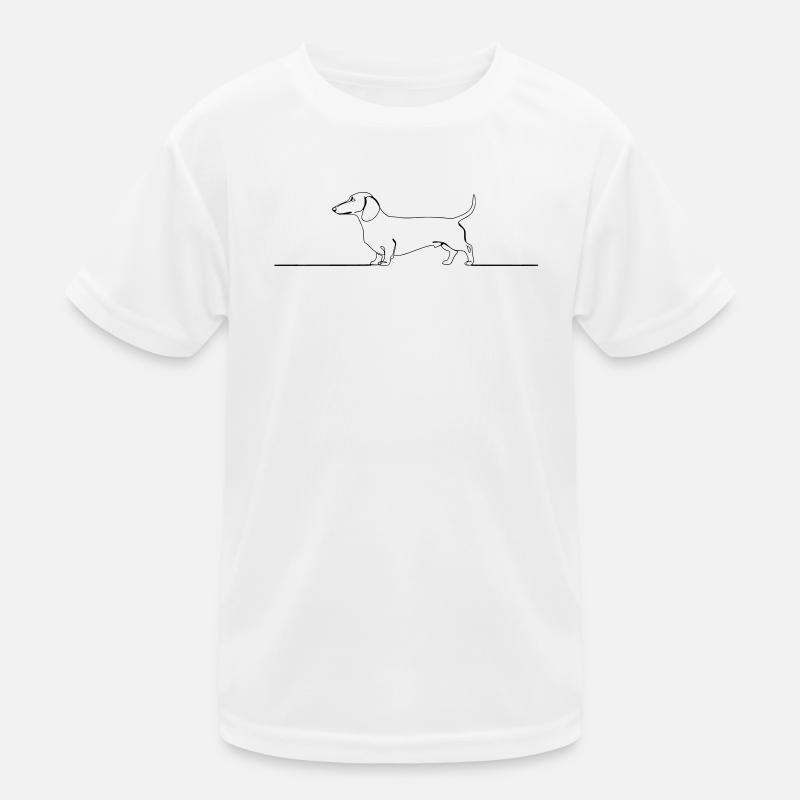 Dachshund Dachshund One Line Art Kids Functional T-Shirt