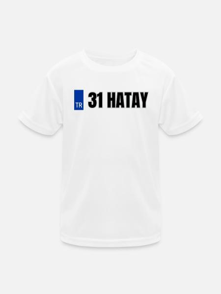 31 Hatay Kennzeichen | Türkisches Kennzeichen - Kinder Funktions-T-Shirt - Weiß - Vorne