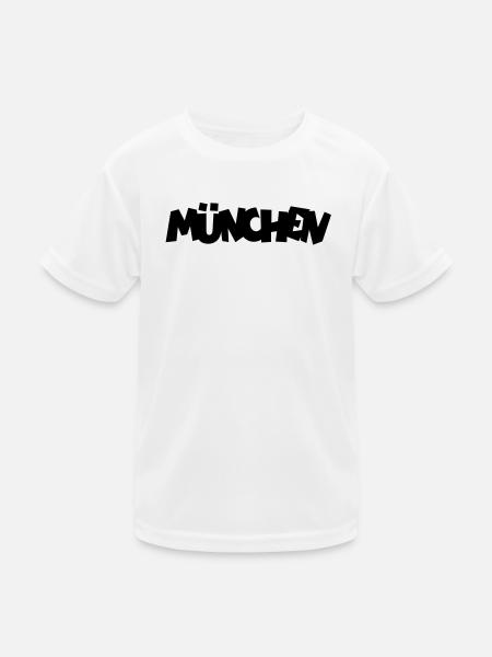 München - Kinder Funktions-T-Shirt - Weiß - Vorne