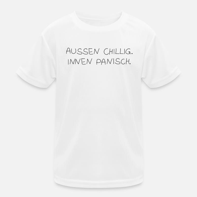 Chill on the outside. Panic inside. Kids Functional T-Shirt