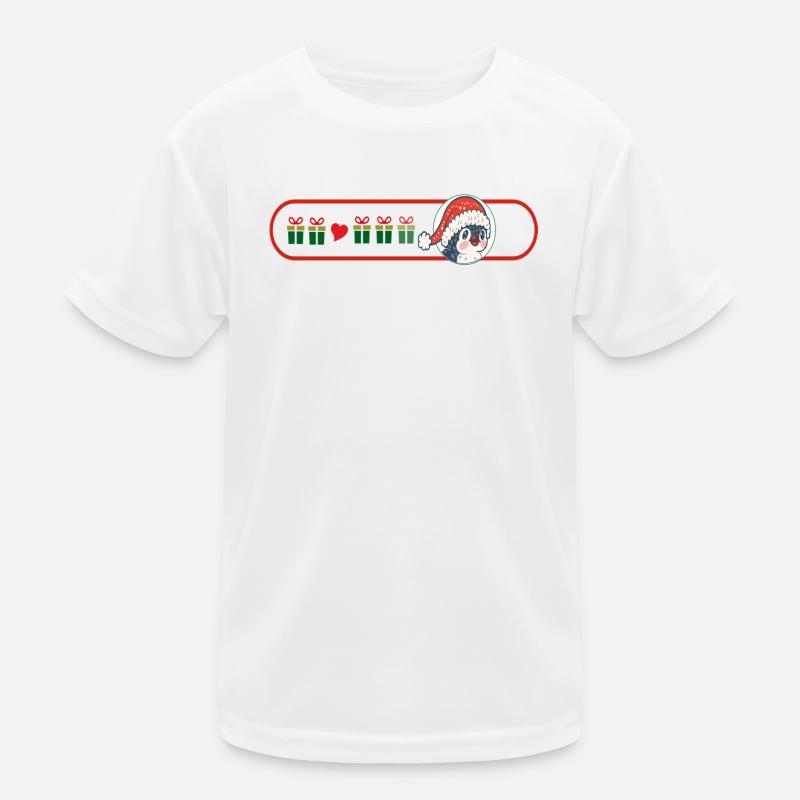 Weihnachtspinguin mit Geschenken Kinder Funktions-T-Shirt