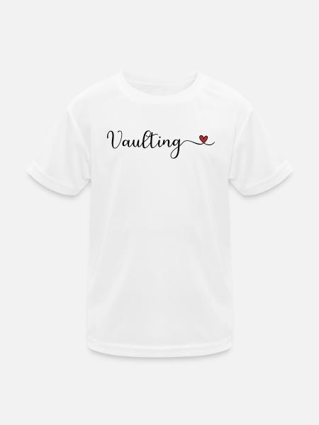 Vaulting Heart - Kinder Funktions-T-Shirt - Weiß - Vorne