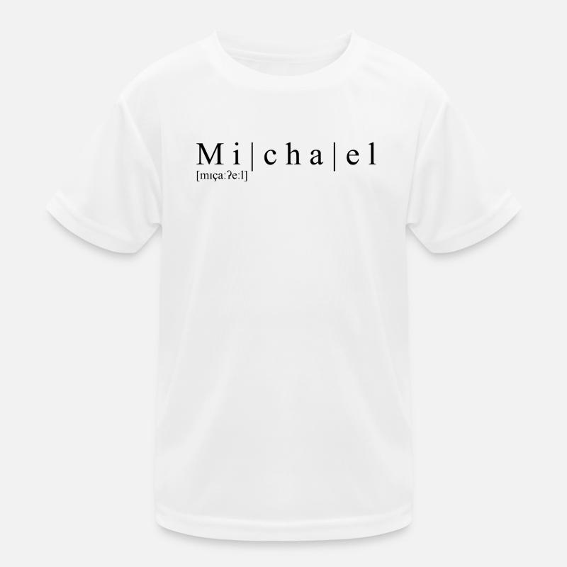 Name abstrakt Typografisch Weiß Michael Kinder Funktions-T-Shirt