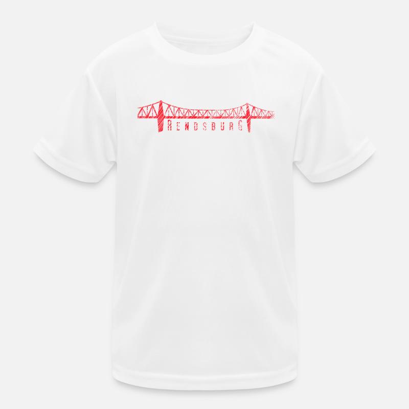 Rendsburg Hochbrücke – Typografie Scribble Design  Kinder Funktions-T-Shirt