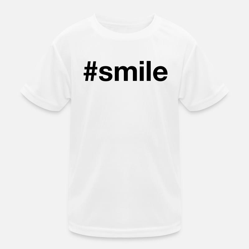 SMILE Hashtag Laughter Smile Kids Functional T-Shirt
