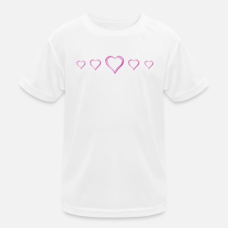 Handgezeichnete Pinkherzen Doodle Romantik Liebe Kinder Funktions-T-Shirt