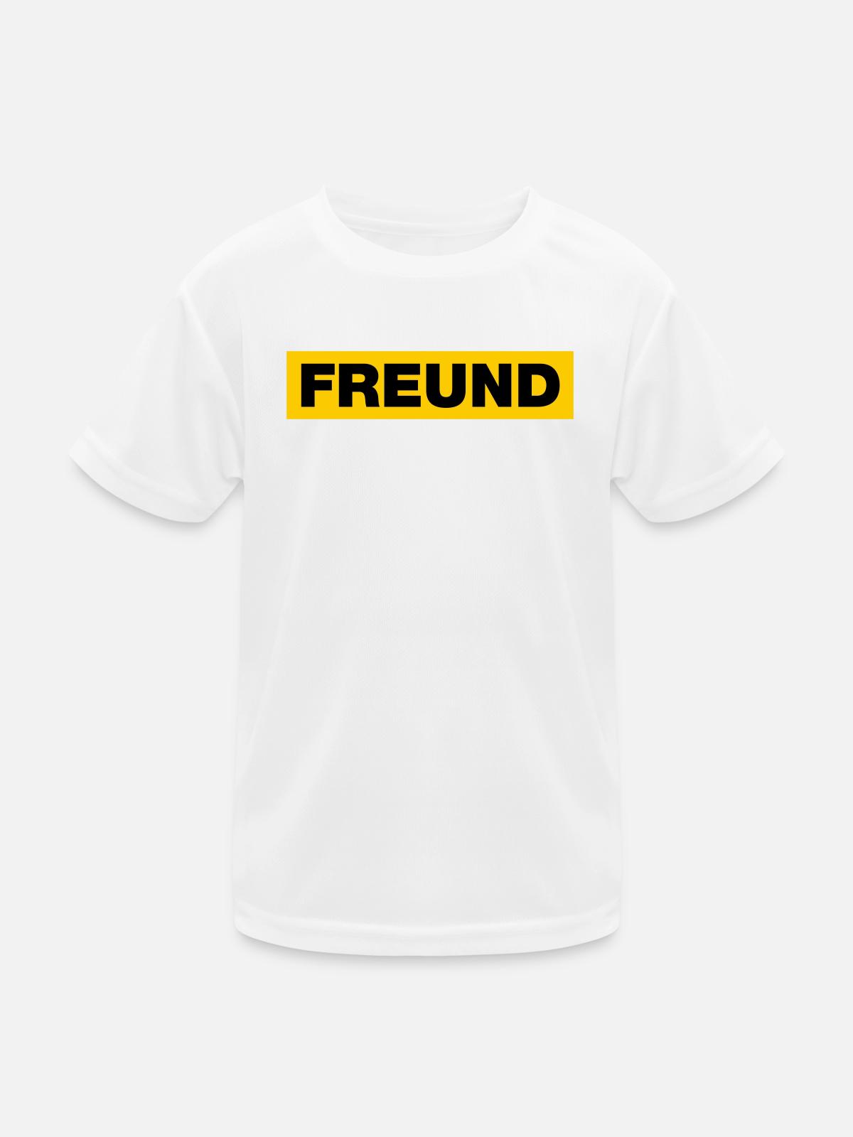 Freund - Kinder Funktions-T-Shirt - Weiß - Vorne