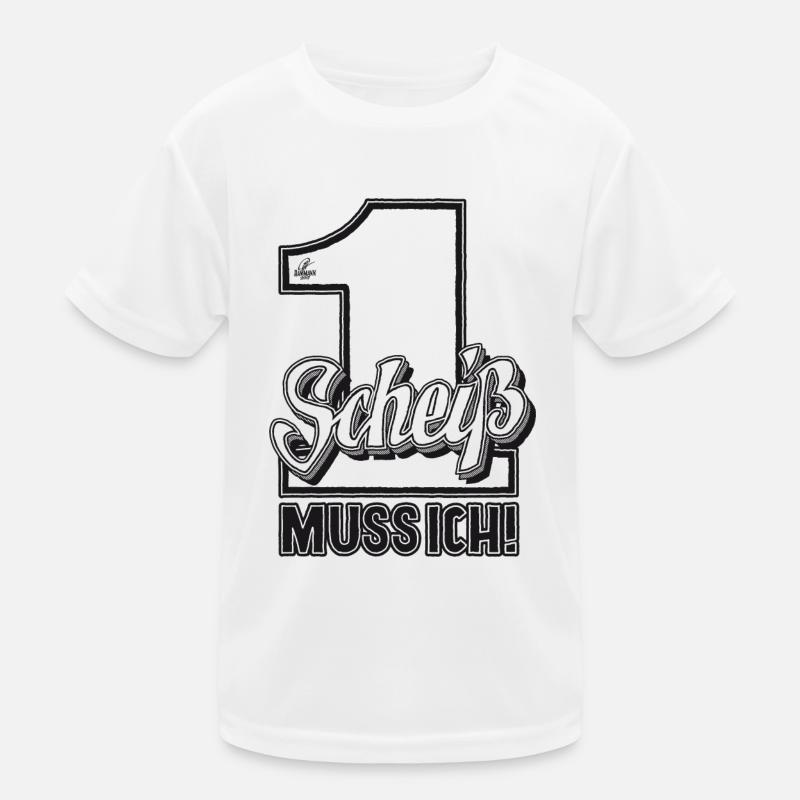 Handlettering „Einen Scheiß muss ich“ Kinder Funktions-T-Shirt