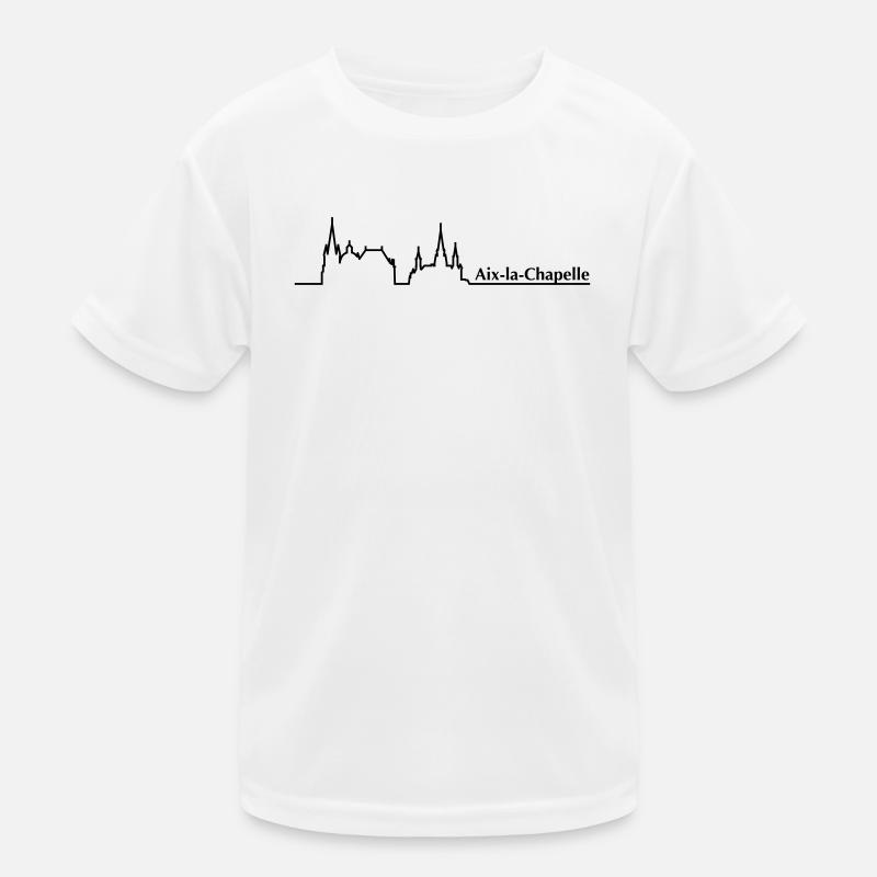Aachen Skyline - Kinder Funktions-T-Shirt - Weiß