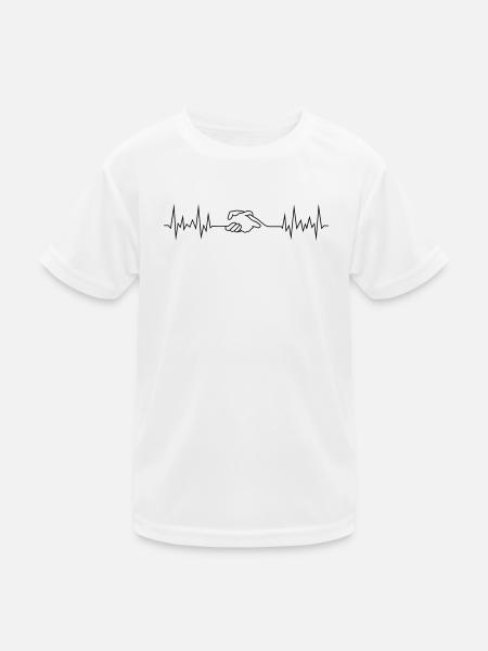 wave peace handshake - Kinder Funktions-T-Shirt - Weiß - Vorne