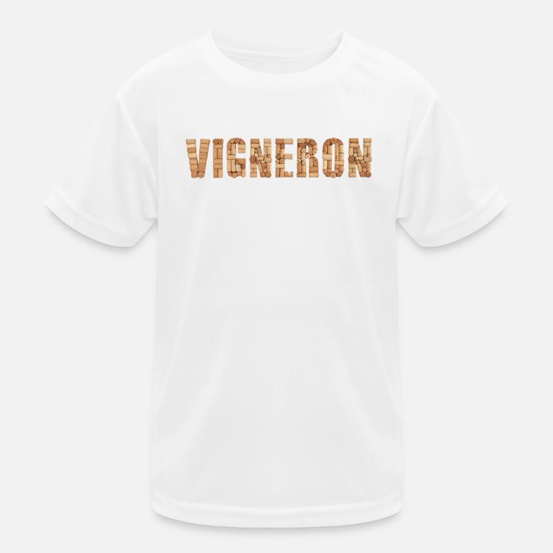 Vigneron – Typographie en bouchons de vin T-shirt sport Enfant