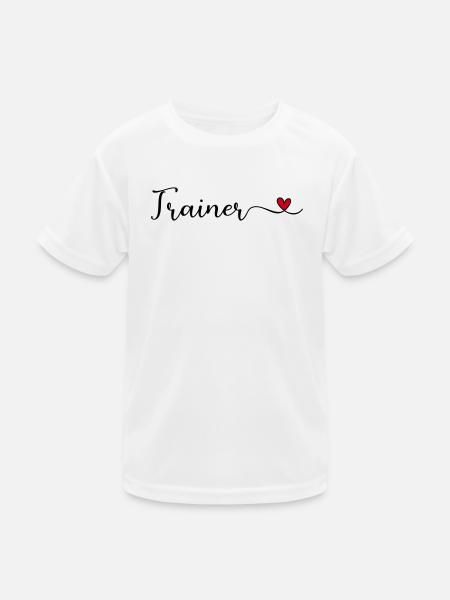 Trainer - Kinder Funktions-T-Shirt - Weiß - Vorne