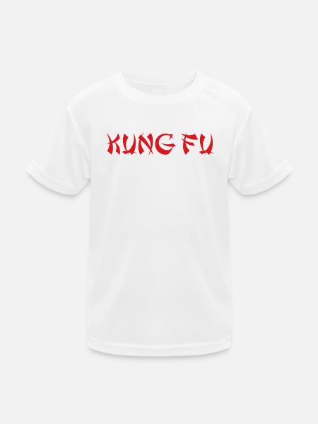 KUNG FU - Kinder Funktions-T-Shirt - Weiß - Vorne