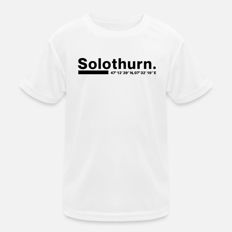 Solothurn coordinates Canton Switzerland Kids Functional T-Shirt