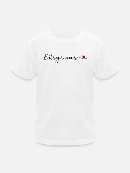 entrepreneur - T-shirt sport Enfant - blanc - Devant