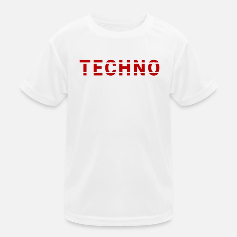 Techno lettering design for ravers and electro Kids Functional T-Shirt