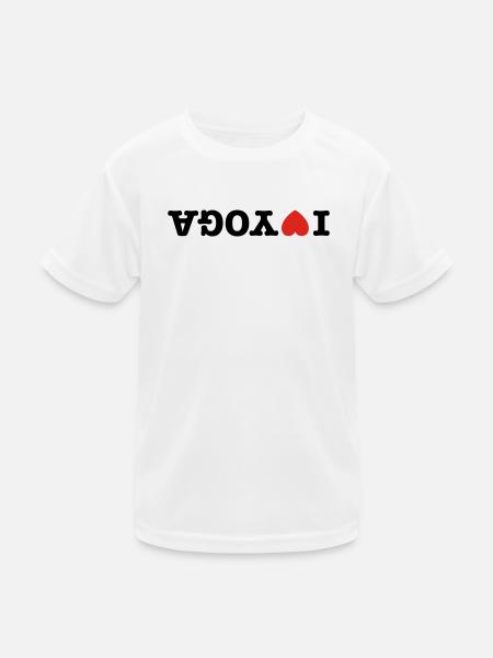 I love yoga - Kinder Funktions-T-Shirt - Weiß - Vorne