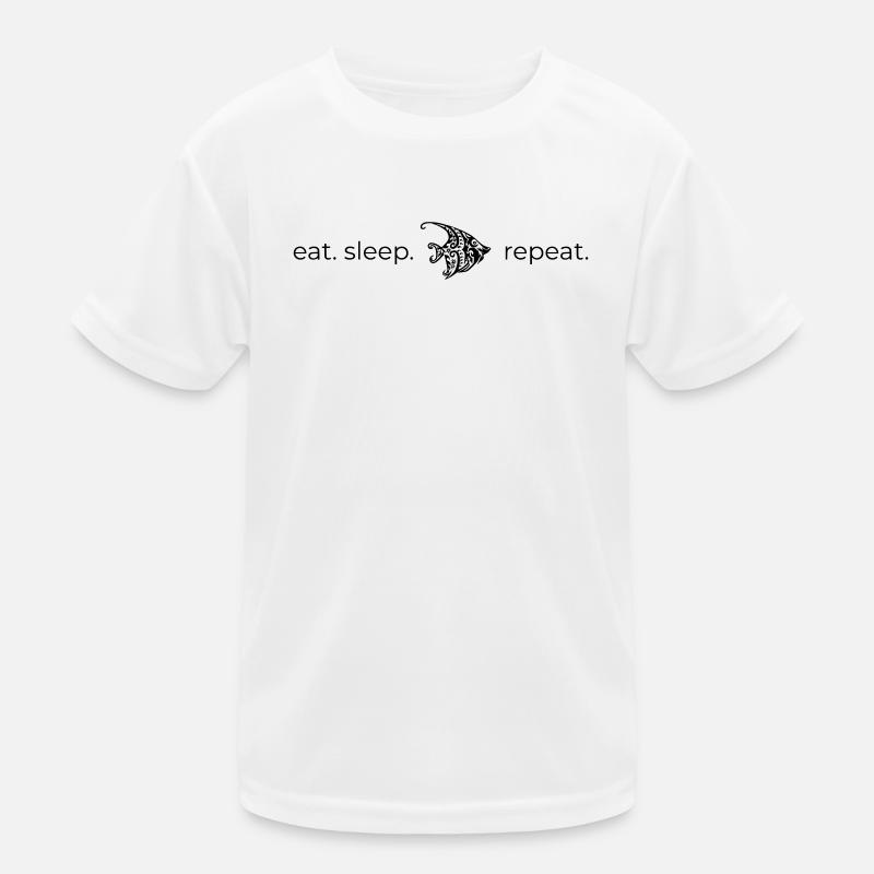 Eat Sleep [fish] Repeat Kids Functional T-Shirt