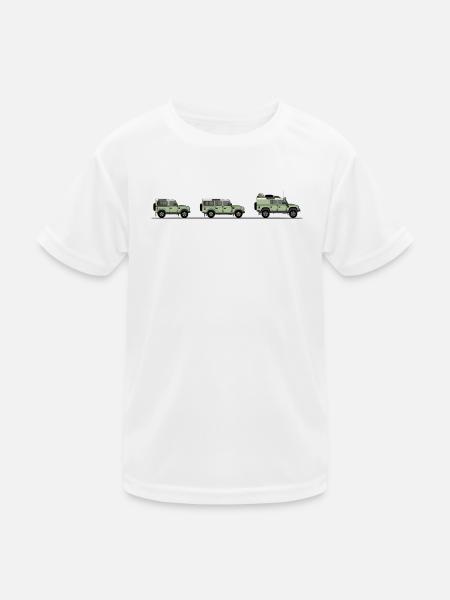 Defender - 90, 110 und Offroad - Kinder Funktions-T-Shirt - Weiß
