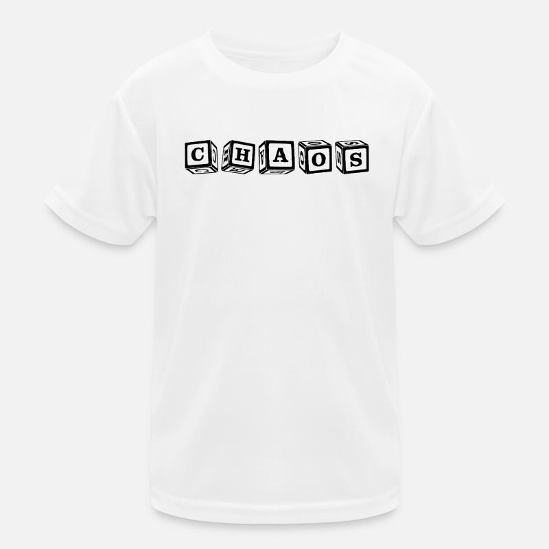 Chaos – Eye-catching 3D cube letter design - Kids Functional T-Shirt - white
