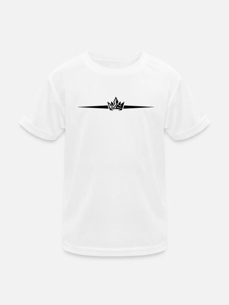Krone Linie - Kinder Funktions-T-Shirt - Weiß - Vorne