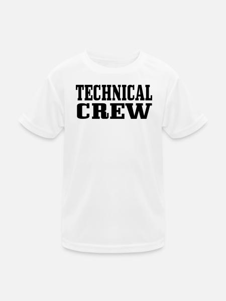 Technische Crew 1 - Kinder Funktions-T-Shirt - Weiß - Vorne