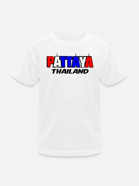 Pattaya Thailand - Kinder Funktions-T-Shirt - Weiß - Vorne