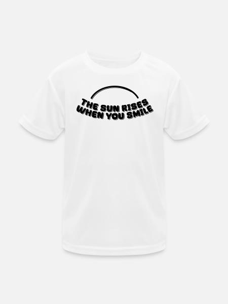 the sun rises when you smile - Kids Functional T-Shirt - white - Front