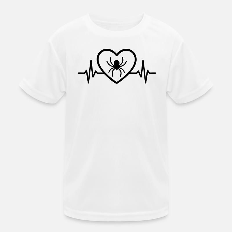 Spinne Halloween Herz Kinder Funktions-T-Shirt