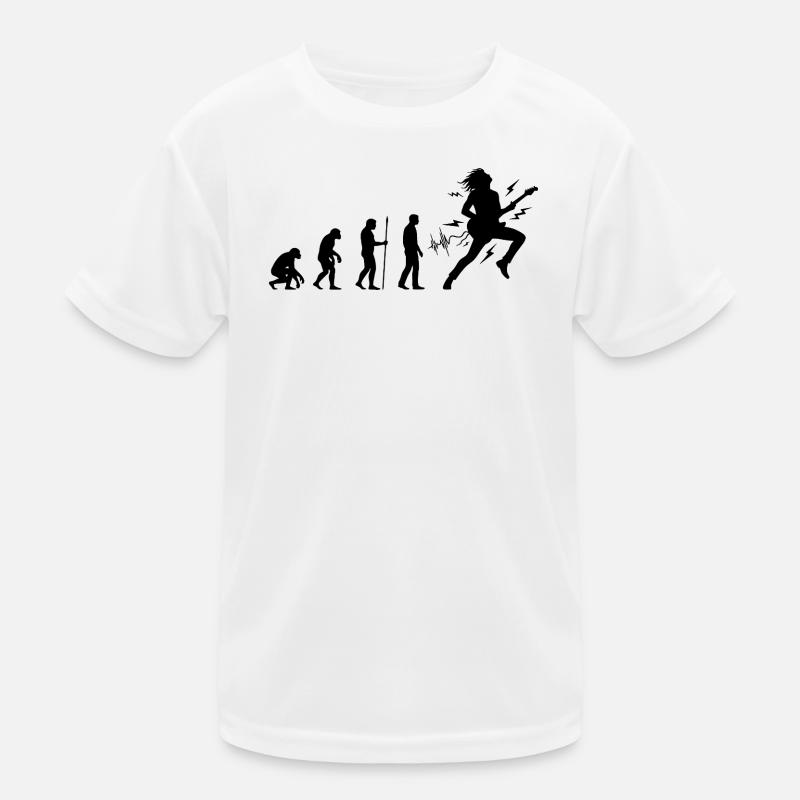 Evolution zum Gitarristen Rockmusiker Kinder Funktions-T-Shirt
