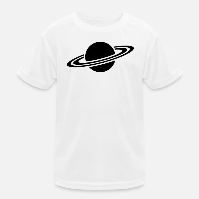 Saturn Planet Ring Silhouette Kids Functional T-Shirt