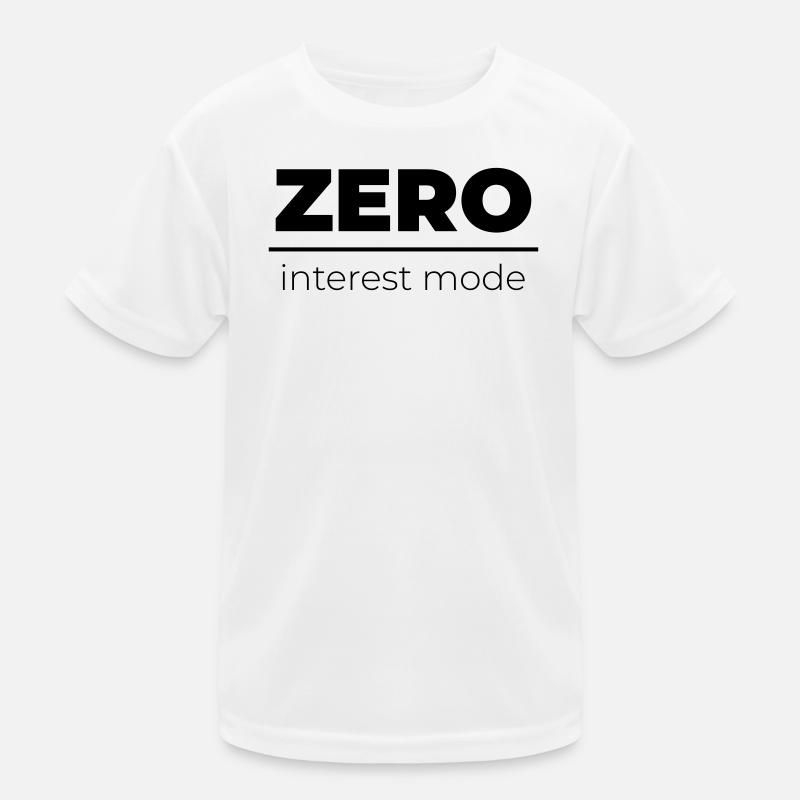 Zero Interest Mode | Minimal Statement - Kids Functional T-Shirt - white