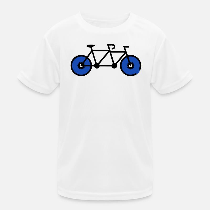 Romantic Tandem Bicycle Couple Kids Functional T-Shirt