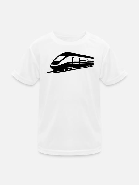 Zug - Kinder Funktions-T-Shirt - Weiß - Vorne