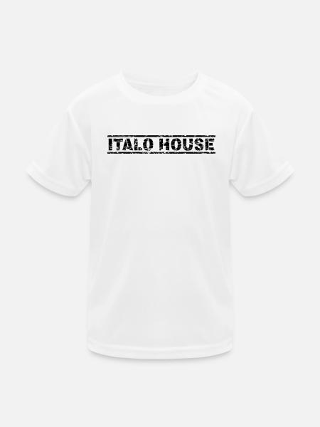 Italo House - Kinder Funktions-T-Shirt - Weiß - Vorne