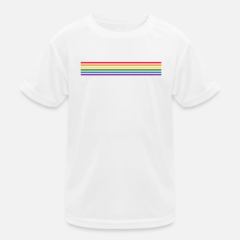 Drapeau arc-en-ciel (rayures, minimaliste) T-shirt sport Enfant