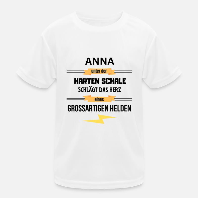 Anna unter harte Schale eines Großartigen Helden - Kinder Funktions-T-Shirt - Weiß