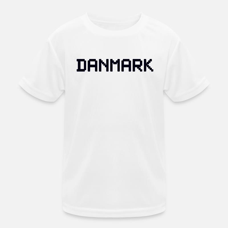 DANMARK Dänemark - Kinder Funktions-T-Shirt - Weiß