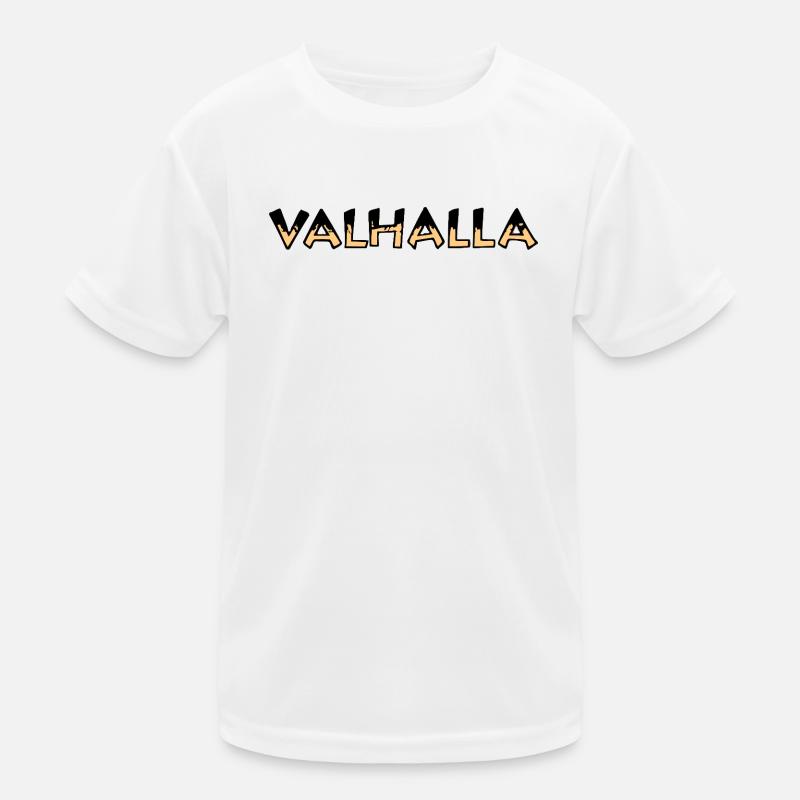 Valhalla Rune Gelb und Schwarz Kinder Funktions-T-Shirt