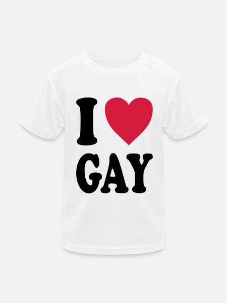 I love gay - Kinder Funktions-T-Shirt - Weiß - Vorne