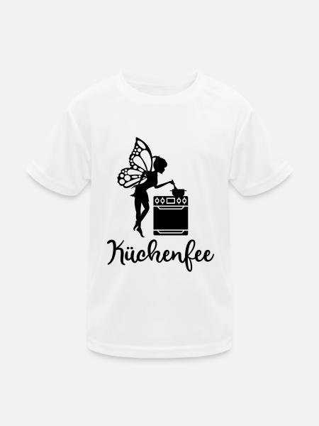 Beste Köchin Mama Oma Küche kochen backen Herd Fee - Kinder Funktions-T-Shirt - Weiß