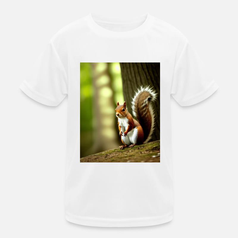 Cooles Comic Portrait wildes rotes Eichhörnchen majestätisch Kinder Funktions-T-Shirt
