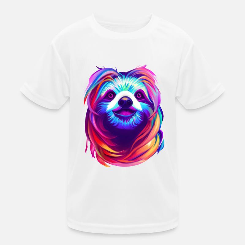 Faultier Bunt Kinder Funktions-T-Shirt