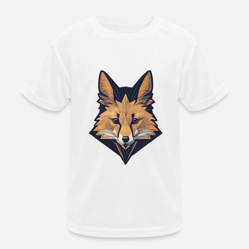 Simple Fox Head - Kids Functional T-Shirt - white
