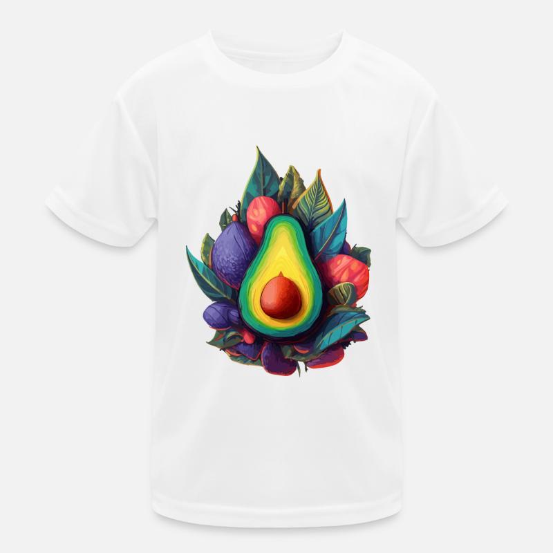 Avocado - Kinder Funktions-T-Shirt - Weiß